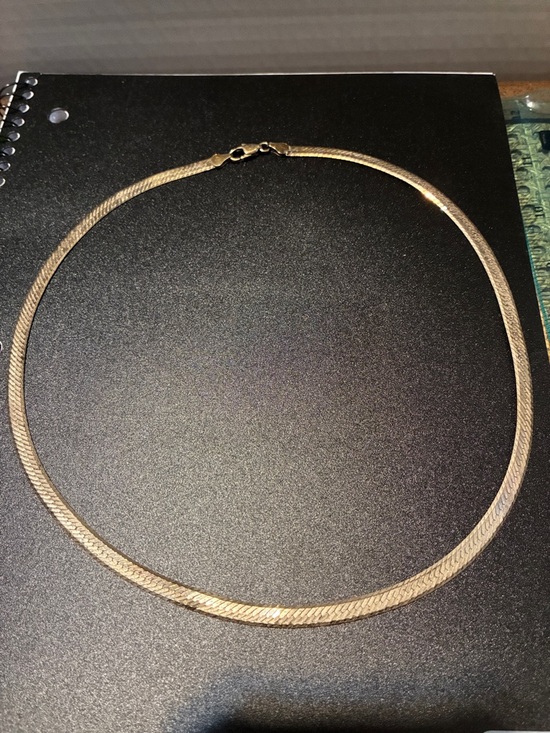 Jewelry - 925 Silver Herringbone Choker Necklace - Women Jewelry 20” long 5mm wide